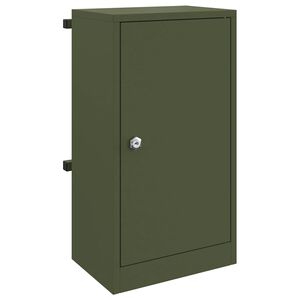 vidaXL Brievenbus met opslag met slot Olijfgroen 30 x 20 x 55 cm Staal