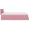 vidaXL Ottoman bed met matras en LED's 120x200cm fluweel roze