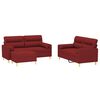 vidaXL 3-delige Loungeset met sierkussens en kussens stof wijnrood