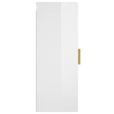 vidaXL Wandkast 34,5x34x90 cm bewerkt hout hoogglans wit