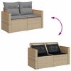 vidaXL 11-delige Tuinset met kussens poly rattan acacia beige