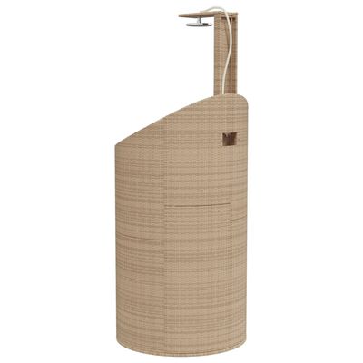 vidaXL Buitendouche 100x100x241,5 cm poly rattan en acaciahout beige