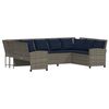 vidaXL Tuinbank met kussens poly rattan grijs