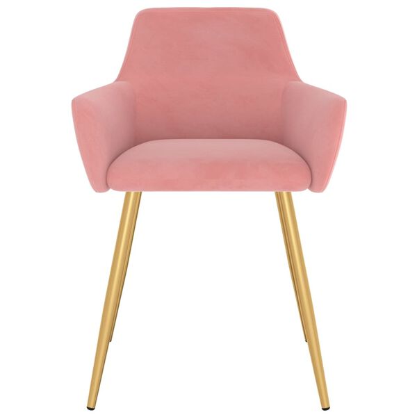 vidaXL Eetkamerstoelen 4 st fluweel roze