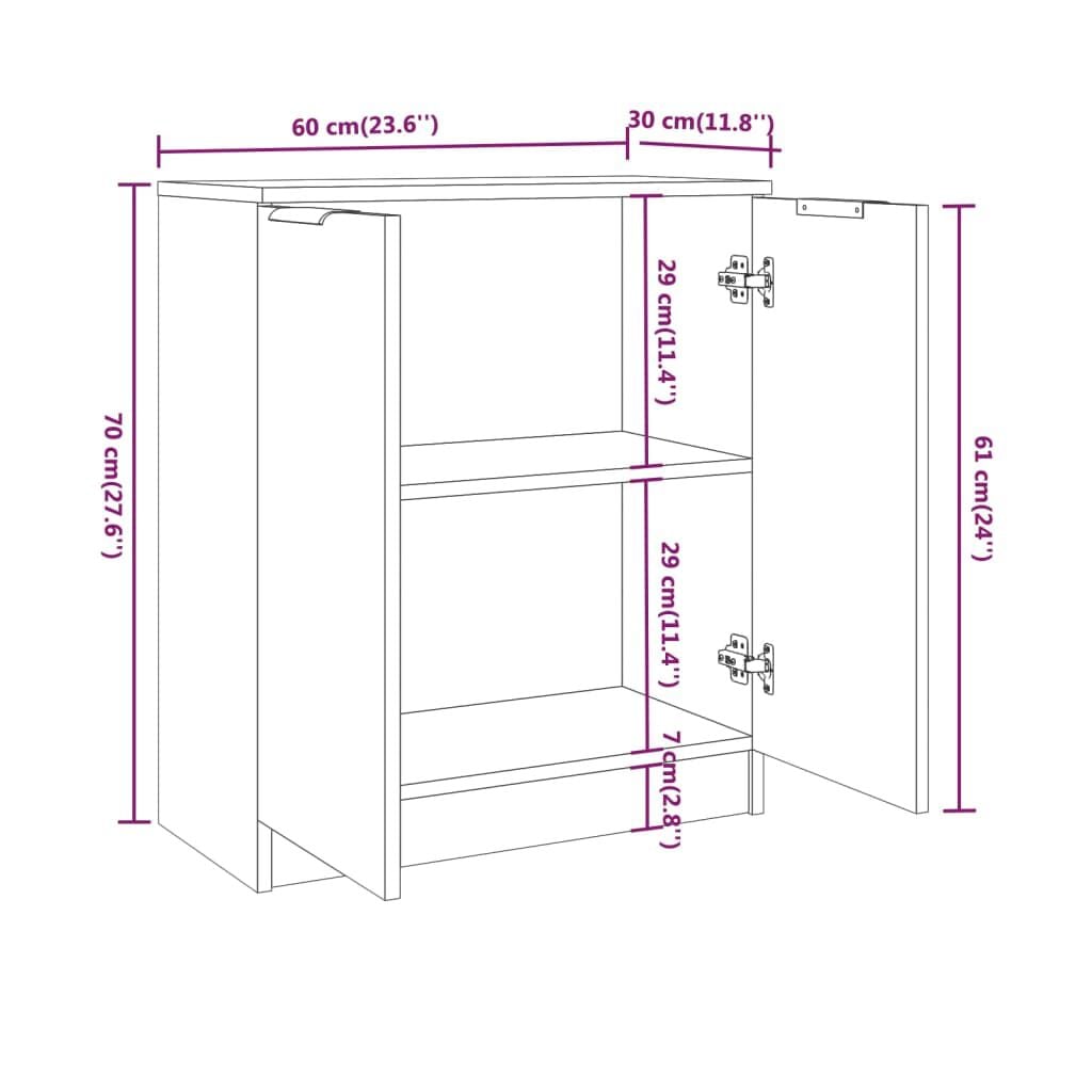Dressoir 60x30x70 cm bewerkt hout wit kopen