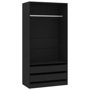 vidaXL Kledingkast 100x50x200 cm bewerkt hout zwart