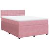 vidaXL Boxspring met matras fluweel roze 160x200 cm