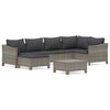 vidaXL 7-delige Loungeset met kussens poly rattan grijs