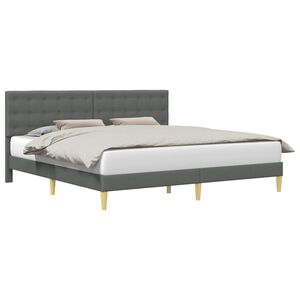 vidaXL Bedframe met hoofdeinde Donkergrijs 180 x 200 cm Stof