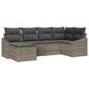 vidaXL Tuin Eetset 6 st Grijs Poly Rattan en Poedergecoat Staal