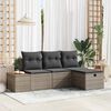 vidaXL Tuin Sofa Set met kussen met opslag 4 pcs Grijs poly rattan