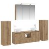 vidaXL Badkamermeubelset 6 st Artisanaal eiken Bewerkt hout en glas
