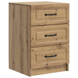 vidaXL Nachtkastje Artisanaal eiken 43 x 41 x 63,5 cm Bewerkt hout