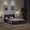 vidaXL Bedframe met opslag en LED stof donkergrijs 120x200 cm
