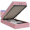 vidaXL Ottoman Bed met Matrassen en LED Roze 90 x 200 cm fluweel