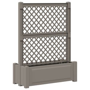 vidaXL Grote planter met trellis Grijs 99,5 x 43 x 133,5 PP