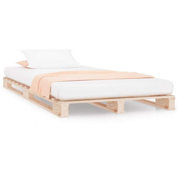 vidaXL Palletbed massief grenenhout 90x190 cm