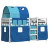 vidaXL Stapelbed met gordijnen 90x200 cm massief grenenhout blauw