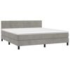vidaXL Boxspring met matras fluweel lichtgrijs 160x200 cm