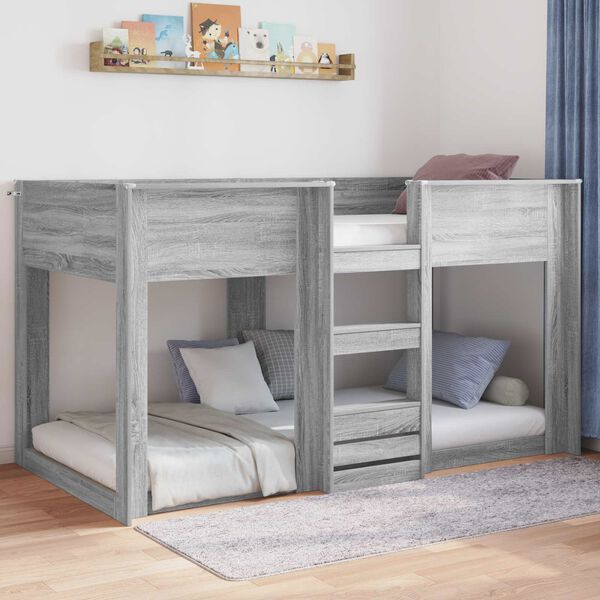 vidaXL Vloer bedframe Grijs Sonoma 76,5 x 200 cm Bewerkt hout