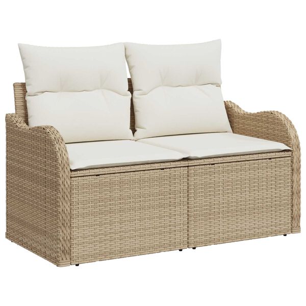 vidaXL Tuin Sofa Set 10 pcs Beige en wit