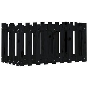 vidaXL Plantenbak verhoogd hekontwerp 100x50x50 cm grenenhout zwart