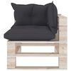 vidaXL 6-delige Loungeset met kussens pallet grenenhout