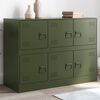 vidaXL Dressoir 99x39x73 cm staal olijfgroen