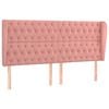 vidaXL Hoofdbord met randen 183x23x118/128 cm fluweel roze