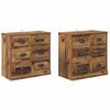 vidaXL Dressoirs 2 st Oud Hout 70 x 35,5 x 67,5 cm Bewerkt hout