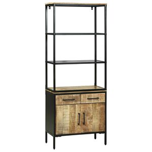 vidaXL Hoge kast met lade Bruin 70 x 35 x 180 cm Massief Mango Hout