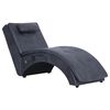 vidaXL Massage chaise longue met kussen kunstsu&egrave;de grijs