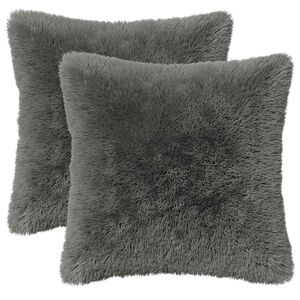 vidaXL Kussensloop 2 pcs HEERLEN Lichtgrijs 30 x 30 cm PV Fleece