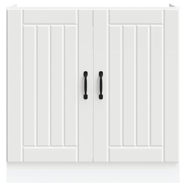 vidaXL Spoelbakonderkast Lucca bewerkt hout wit