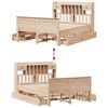 vidaXL Bed met boekenkast zonder matras massief grenenhout 140x190 cm