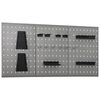 vidaXL Gaatjespaneel wandgemonteerd 3 st 40x58 cm staal
