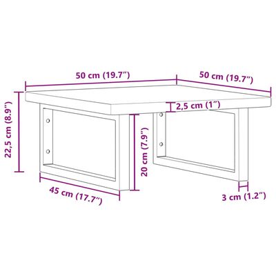 vidaXL Badkamer wandschap staal en massief eikenhout