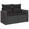 vidaXL 8-delige Loungeset met kussens poly rattan acacia zwart