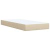 vidaXL Boxspring met matras stof cr&egrave;mekleurig 100x200 cm
