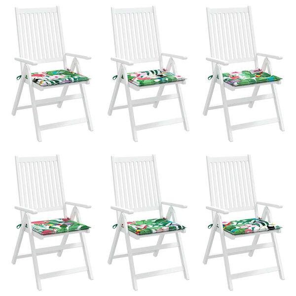 vidaXL Tuinstoelkussens 6 st 40x40x4 cm stof meerkleurig
