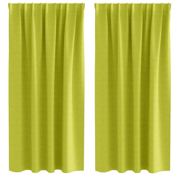 vidaXL Zwart-out Gordijnen met Ringen 2 pcs Groen 175 x 140 cm