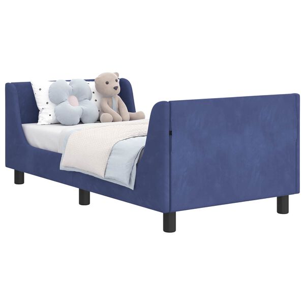 vidaXL Bedframe voor kinderen met hoofdbord Politieblauw 80 x 160 cm