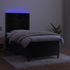 vidaXL Boxspring met matras en LED fluweel zwart 100x200 cm