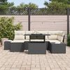 vidaXL Tuin Sofa Set met kussen 7 pcs Zwart en cr&egrave;me