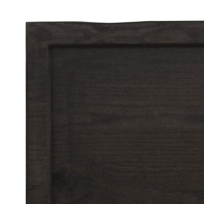 vidaXL Wastafelblad 220x60x(2-6) cm behandeld massief hout donkerbruin