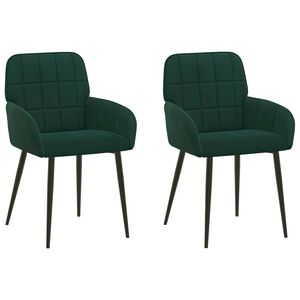 vidaXL Eettafelstoelen 2 st fluweel Donkergroen 57 x 50 x 85 cm