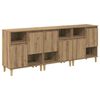 vidaXL Dressoirs 3 st Artisan Eiken 60 x 35 x 70 cm Bewerkt hout