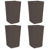 vidaXL Plantenbakken 4 st 32,5x32,5x57 cm polypropeen bruin