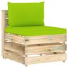 vidaXL 3-delige Loungeset met kussens groen ge&iuml;mpregneerd hout