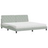 vidaXL Bed met matras fluweel lichtgrijs 200x200 cm